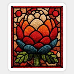 Stained Glass Lotus Bloom | Artichoke Art Magnet